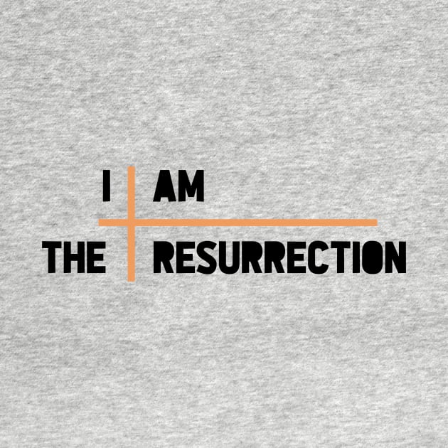 I am the resurrection, cross, orange by Perezzzoso